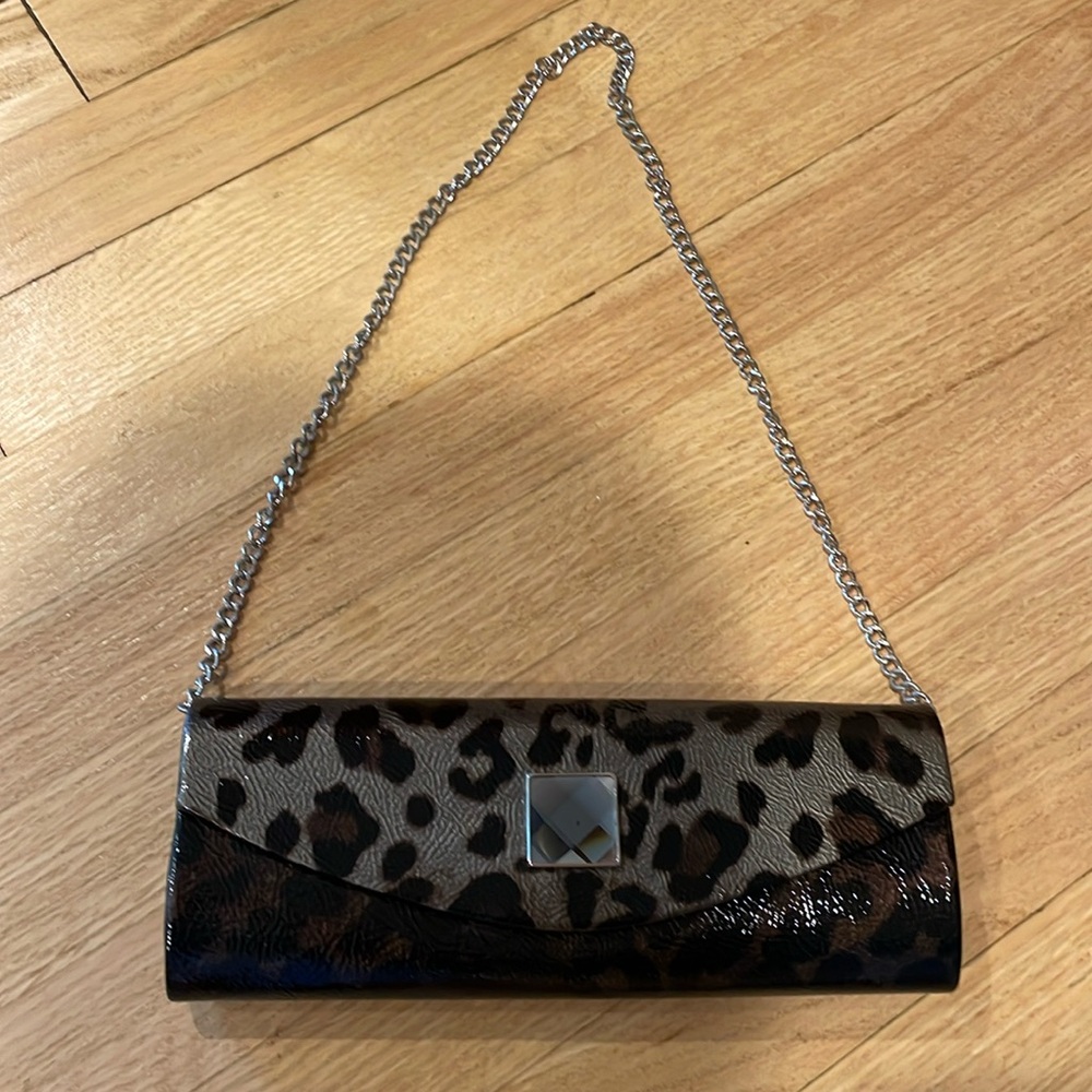 Clutch leopard purse
